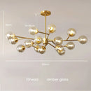 Axyaa Glass Chandelier - Modern Nordic Living Room Lighting Fixture