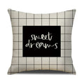 Axyaa Geometric Line Print Linen Cushion Cover - Home & Car Decor Pillowcase