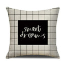 Axyaa Geometric Line Print Linen Cushion Cover - Home & Car Decor Pillowcase
