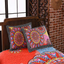 Axyaa Boho Mandala Quilt Set Queen Size 3-Piece Lightweight Reversible Coverlet