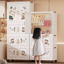 Axyaa Cartoon Wardrobe: Foldable Storage Organizer with Wheels