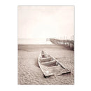 Axyaa Coastal Art Print Boat Bridge Poster Nordic Wall Decor for Living Room