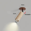 Axyaa Modern Stone Indoor Wall Sconce Light Wood Base Spot Rotatable Lustre