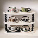 Axya Vintage Floral Ceramic Coffee Mug and Saucer Set for Home Kitchen and Dining