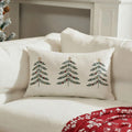 Embroidered Christmas Tree Decorative Pillowcase by Axyaa