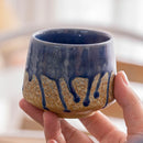 Coarse Pottery Glazed Teacups Set by Axyaa - Japanese Style Coffee Mugs for Home Decor