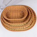 Axyaa Elegant Rattan Woven Fruit Plate & Tea Tray