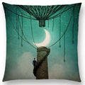 Axyaa Elegant Swan Moon Night Cushion Cover 45*45cm