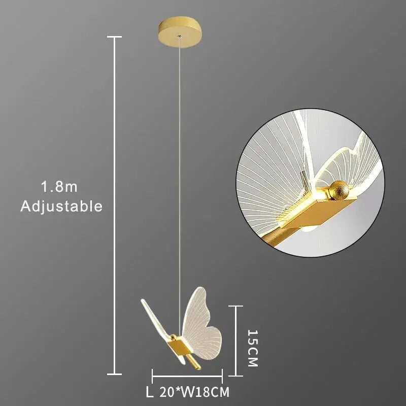 Nordic Butterfly LED Pendant Lamp for Stylish Indoor Lighting by Axyaa