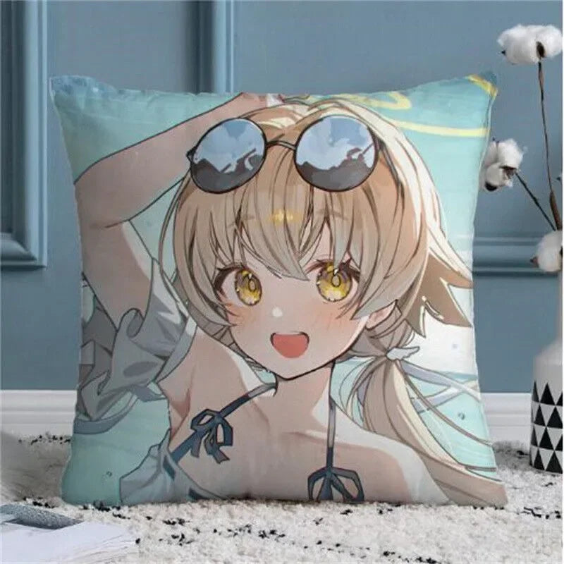 Axyaa Anime Blue Archive Throw Pillow Case - Home Decor Sofa Cushion Cover