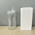 Axyaa Colorful Lid Plastic Cup with Straws - Replacement for Can Shaped Iced Coffee Juice Mug