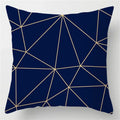 Axyaa Blue Geometric Marble Stripe Line Pillowcases - Set of 2