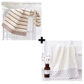 Axyaa 100% Cotton Hand Face Towels Set: White Brown Grey Blue Mixed Color Hotel Home Bath Towel Washcloth Set