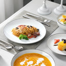 Axyaa Amelia Porcelain Plates Set for 12/24 - 24/48 Piece Dinnerware Service