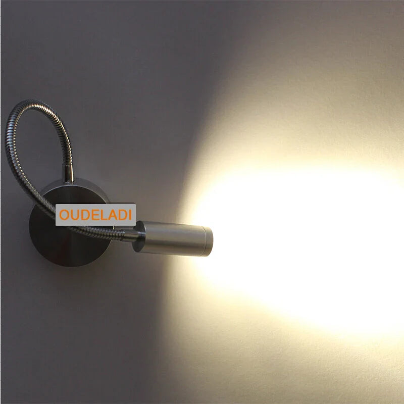 Axya 3W LED Wall Lamp with Flexible Arm for Bedside Reading and Study