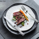 Axyaa Matte Ceramic Steak Plate Pasta Sushi Salad Molecular Cuisine Tableware