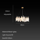 Axyaa French Crystal Chandelier: Misty Artistic Lighting Fixture for Elegant Living Spaces