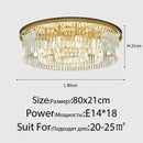 Axyaa Round Crystal Chandelier - Modern Grand Minimalist Decorative Light for Living, Dining, Bedroom