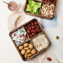 Axya Solid Wood Dried Fruit Candy Box Snack Tray Compartment Storage Box