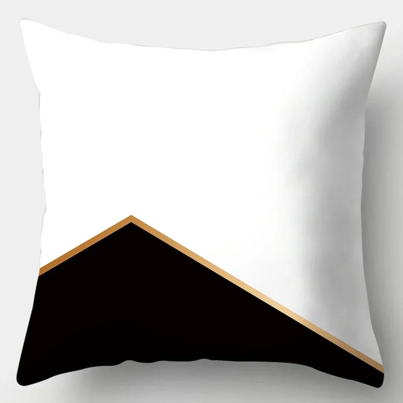 Axyaa Black White Modern Cushion Cover 45x45cm Polyester Decorative Pillow Case