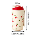 Axyaa Cherry Design Coffee Cup: Portable, Heat-resistant, Leak-proof Water Mug