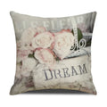 Axyaa Pastoral Floral Cushion Cover: Elegant Linen Home Decor for Sofa, Square Flower Pillow