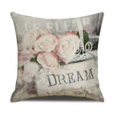 Axyaa Pastoral Floral Cushion Cover: Elegant Linen Home Decor for Sofa, Square Flower Pillow