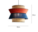 Axyaa Rattan Art Pendant Lights, Colorful Chandelier for Kitchen & Living Room