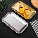 Stainless Steel Food Tray Set by Axyaa: Buffet, Steak, Meat, Bread, Snack Plates