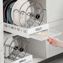 Axyaa Pull Out Pot Lid Holder Kitchen Organizer Shelf