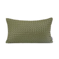 Axyaa Green Hand-Woven Geometric Waist Pillow for Bedroom and Car