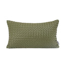 Axyaa Green Hand-Woven Geometric Waist Pillow for Bedroom and Car