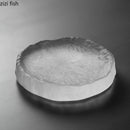 Axya Frosted Glass Tray for Tea Pot Mat Fruit Cake Dessert Storage