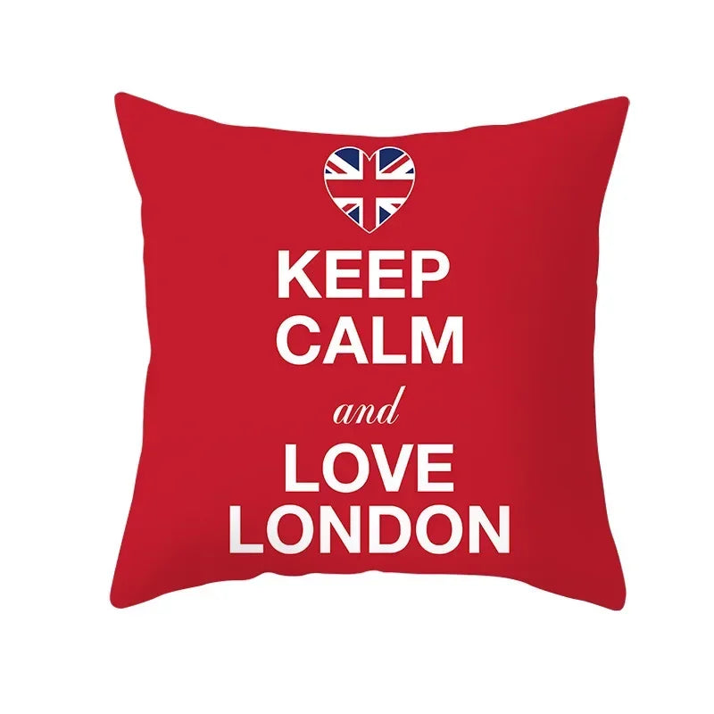 Nordic Cartoon Print Yellow Blue Cushion Cover 45*45cm by Axyaa