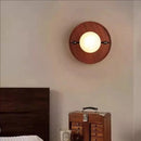 Axyaa Alabaster Round LED Wall Lamp for Bedroom Decor & Lighting
