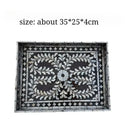 Axyaa Black Mother-of-Pearl Shell Tray: Home Organizer & Decoration
