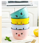 Axyaa Cartoon Ceramic Rice Bowl for Children, Cute Girl Design, Creative Tableware