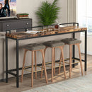 Axyaa Retro Brown Long Narrow Console Entryway Table - 70.9 Inch