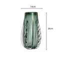 Axyaa Thick Crystal Vase Green Glass Flower Pot Home Décor Arrangement Accessories
