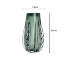 Axyaa Thick Crystal Vase Green Glass Flower Pot Home Décor Arrangement Accessories
