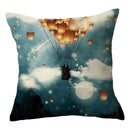 Axyaa Peach Leather Scenery Pillowcase for Home & Office Décor