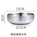 Axyaa Double-layer Stainless Steel Soup Bowl, Korean Noodle Rice Bowls Set