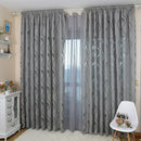 Axyaa Grey Leaf Jacquard Curtains - Designer Home Decor for Living Room
