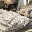 Axyaa Korean Ins Style 2024 Duvet Cover Set Twin Queen Bed Linen