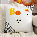 Velvet Pumpkin Embroidery Halloween Pillowcase Set for Axyaa Home Decor