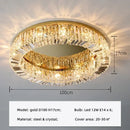 Axyaa Crystal Ceiling Light Fixture LED Chandelier for Bedroom, Modern Steel Design