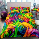 Axyaa Vintage Burgundy Floral Twin Duvet Cover Set with Zipper Closure and Pillowcase
