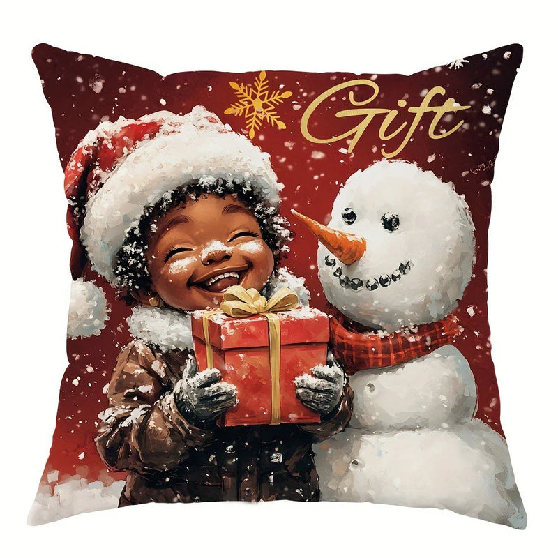 Axyaa Christmas Pillowcase: Santa Claus Snowman Design for Home Sofa Decoration