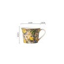 Axyaa Camellia Flower Fine Bone Coffee Cup with Lid - Colorful Floral Mug