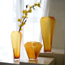 Axyaa Frosted Leaning Tower Glass Vase: Simple & Elegant Decor Item